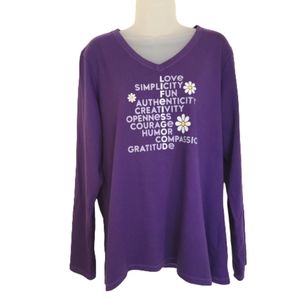 Life is Good Purple Crusher Tee T-Shirt Graphic Print Wmn's Lg